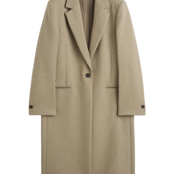 Totême Classic winter coat in Biscuit - Coats - Scandinavian Minimalist Luxury at Coveti