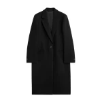 Totême Classic winter coat in Black - Coats - Scandinavian Minimalist Luxury at Coveti