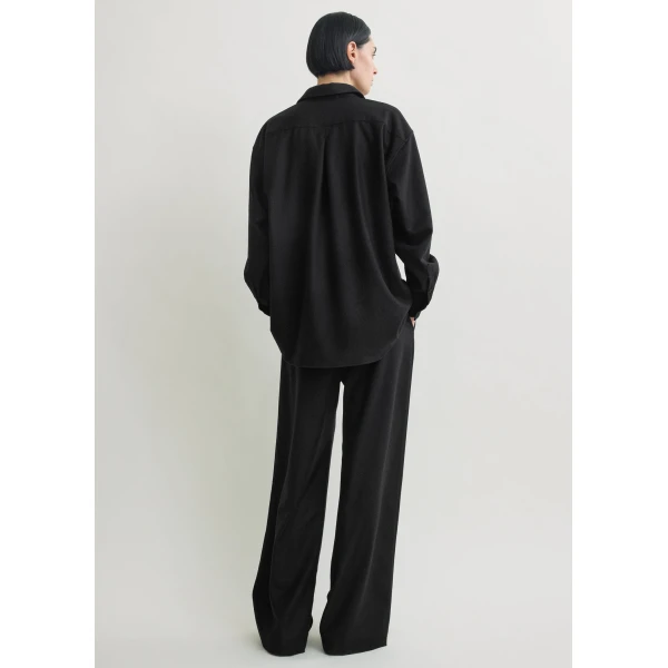 Totême Classic winter shirt in Black - Tops - Scandinavian Minimalist Luxury at Coveti