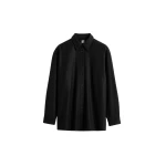 Totême Classic winter shirt in Black - Tops - Scandinavian Minimalist Luxury at Coveti