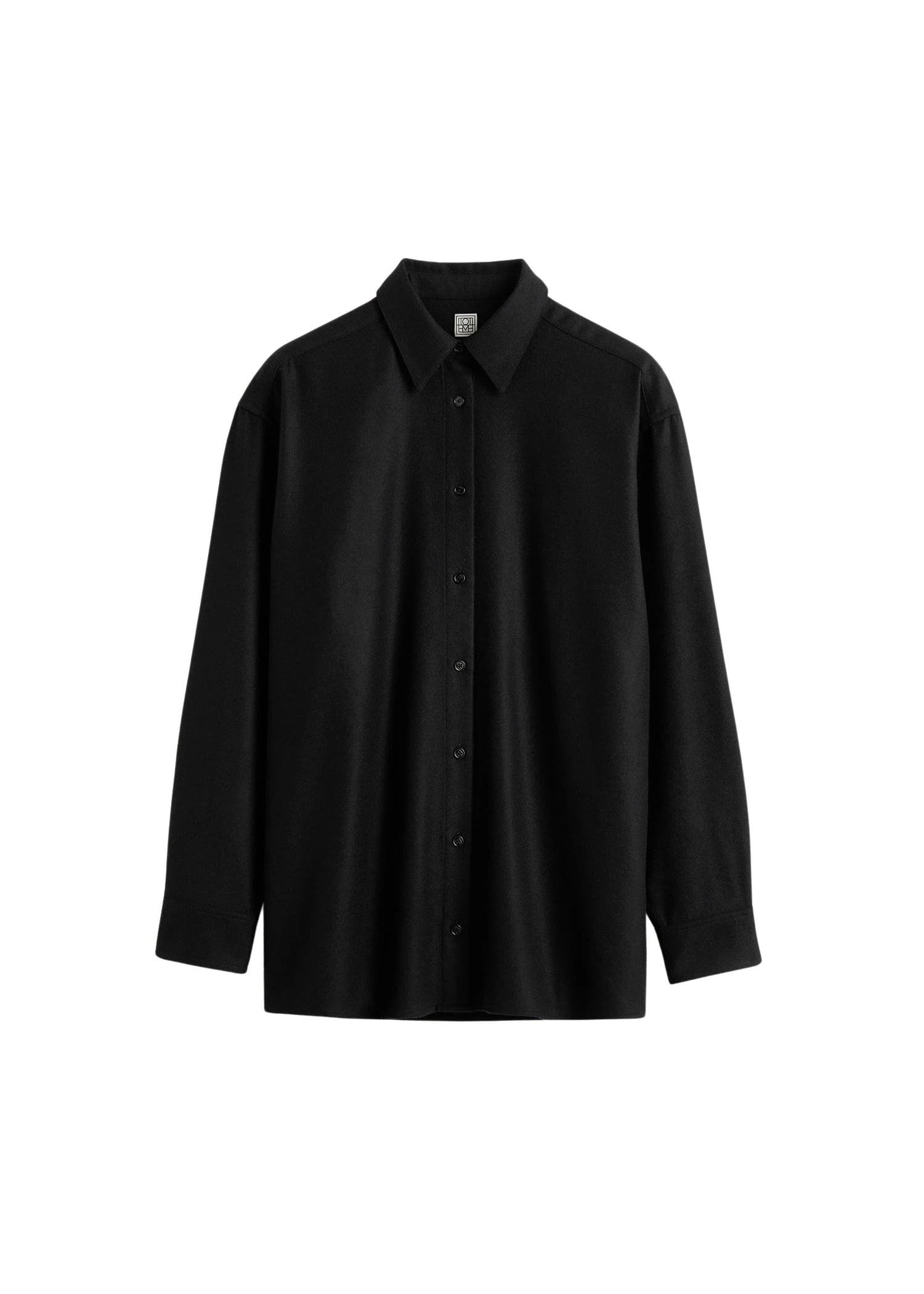 Toteme-Classic-winter-shirt-in-Black13498_nobg Totême Classic winter shirt in Black - Tops - Scandinavian Minimalist Luxury at Coveti