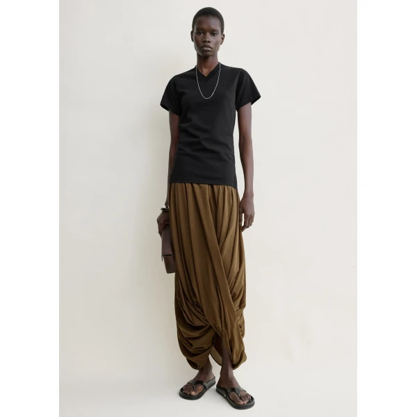 Totême Cocoon skirt in Walnut - Skirts - Scandinavian Minimalist Luxury at Coveti