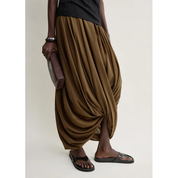 Totême Cocoon skirt in Walnut - Skirts - Scandinavian Minimalist Luxury at Coveti