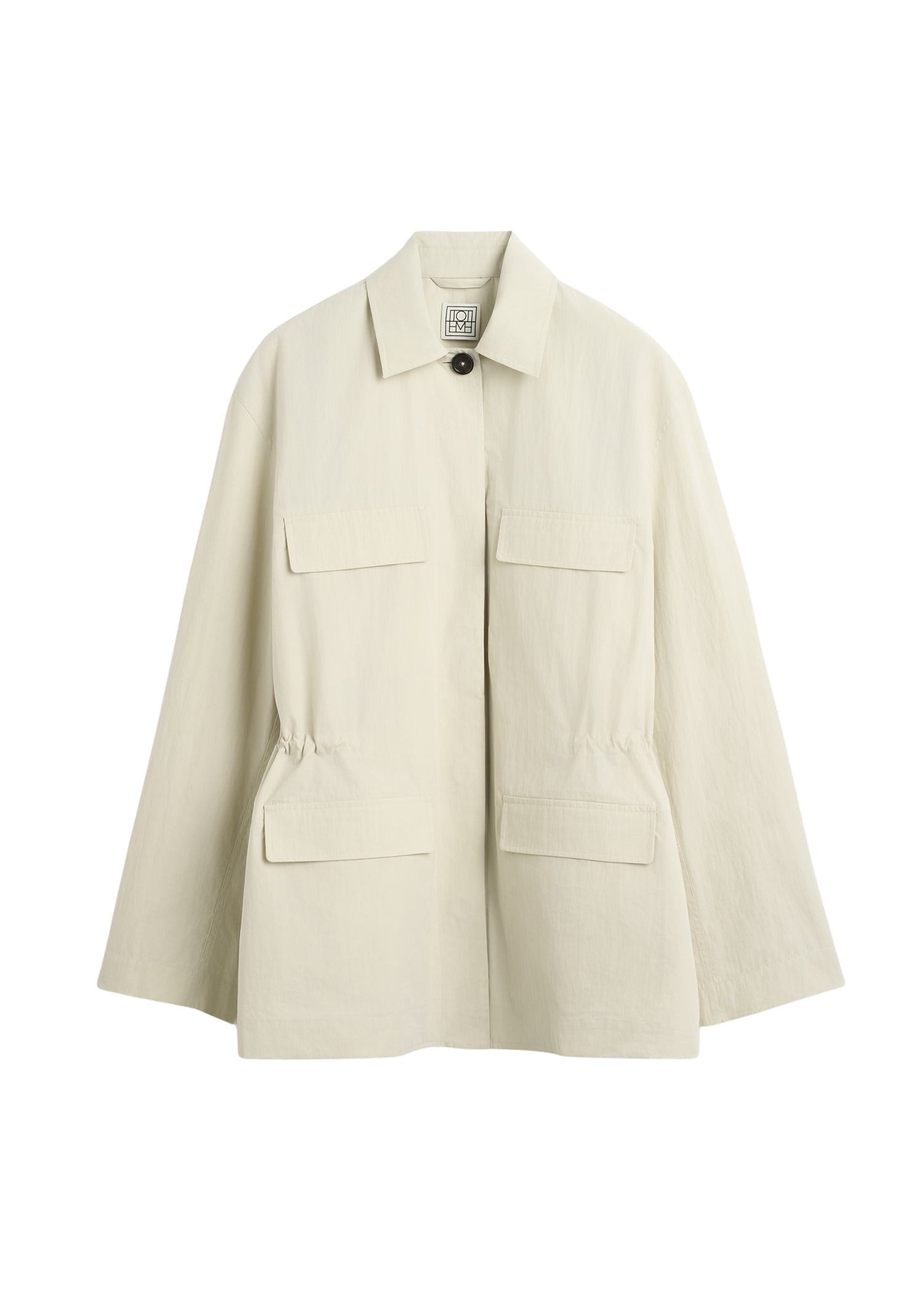 Toteme Collared drawstring jacket in Oyster