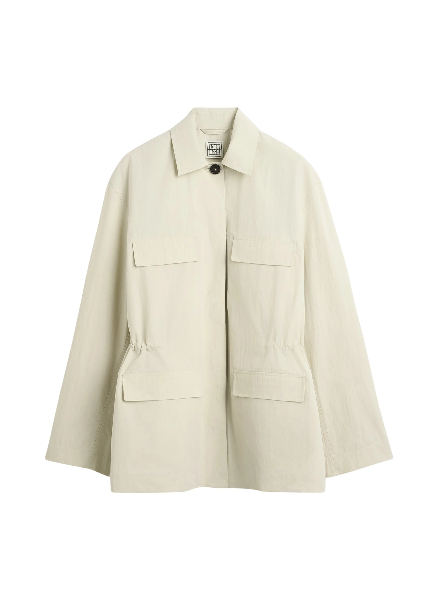Toteme-Collared-drawstring-jacket-in-Oyster76192_nobg Totême Collared drawstring jacket in Oyster - Jackets - Scandinavian Minimalist Luxury at Coveti