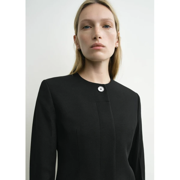 Totême Collarless evening jacket in Black - Jackets - Scandinavian Minimalist Luxury at Coveti