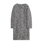 Totême Collarless floral coat in White / Black - Coats - Scandinavian Minimalist Luxury at Coveti