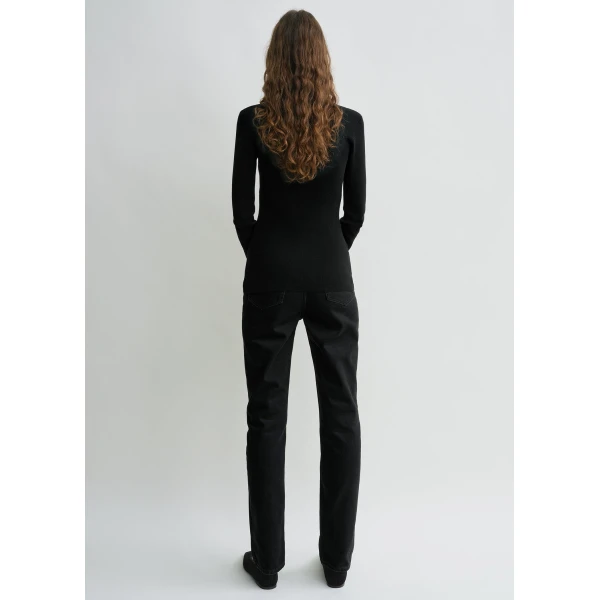 Totême Compact cotton top in Black - Knitwear - Scandinavian Minimalist Luxury at Coveti
