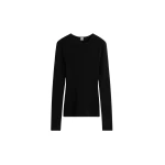 Toteme-Compact-cotton-top-in-Black68966_nobg Totême Compact cotton top in Black - Knitwear - Scandinavian Minimalist Luxury at Coveti