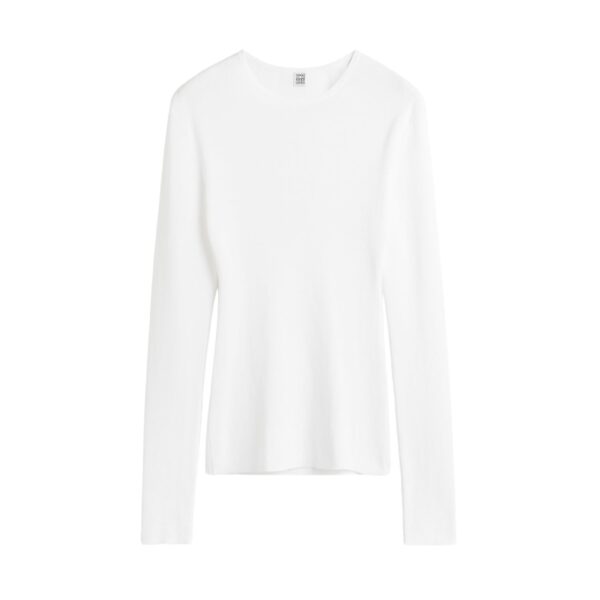 Totême Compact cotton top in White - Knitwear - Scandinavian Minimalist Luxury at Coveti