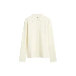 Totême Compact knit buttoned top in White - Knitwear - Scandinavian Minimalist Luxury at Coveti