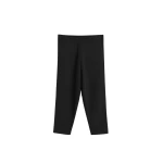 Totême Compact knit capri trousers in Black - Pants - Scandinavian Minimalist Luxury at Coveti