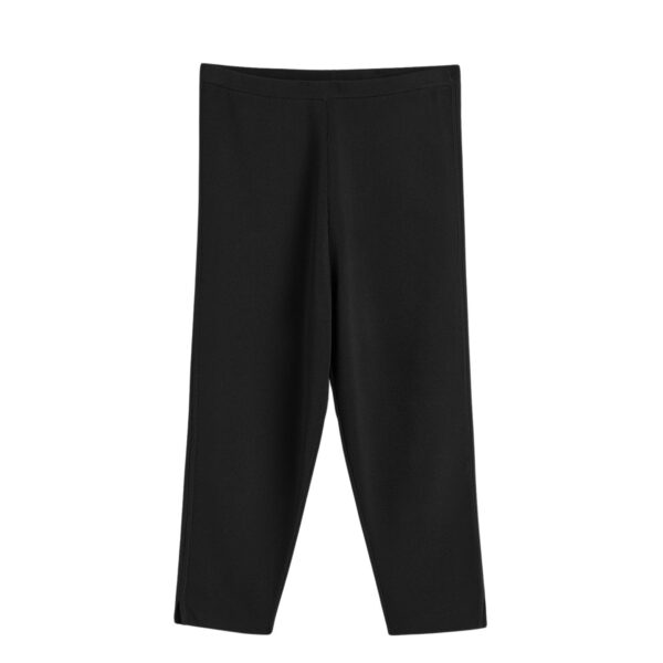 Totême Compact knit capri trousers in Black - Pants - Scandinavian Minimalist Luxury at Coveti