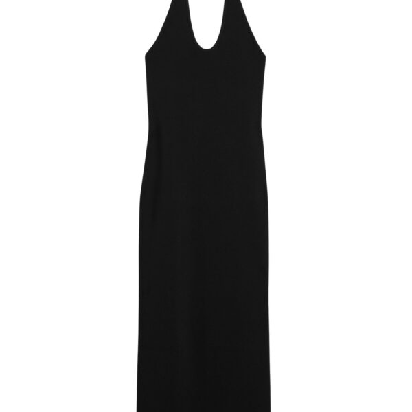 Totême Compact knit halter dress in Black - Dresses - Scandinavian Minimalist Luxury at Coveti
