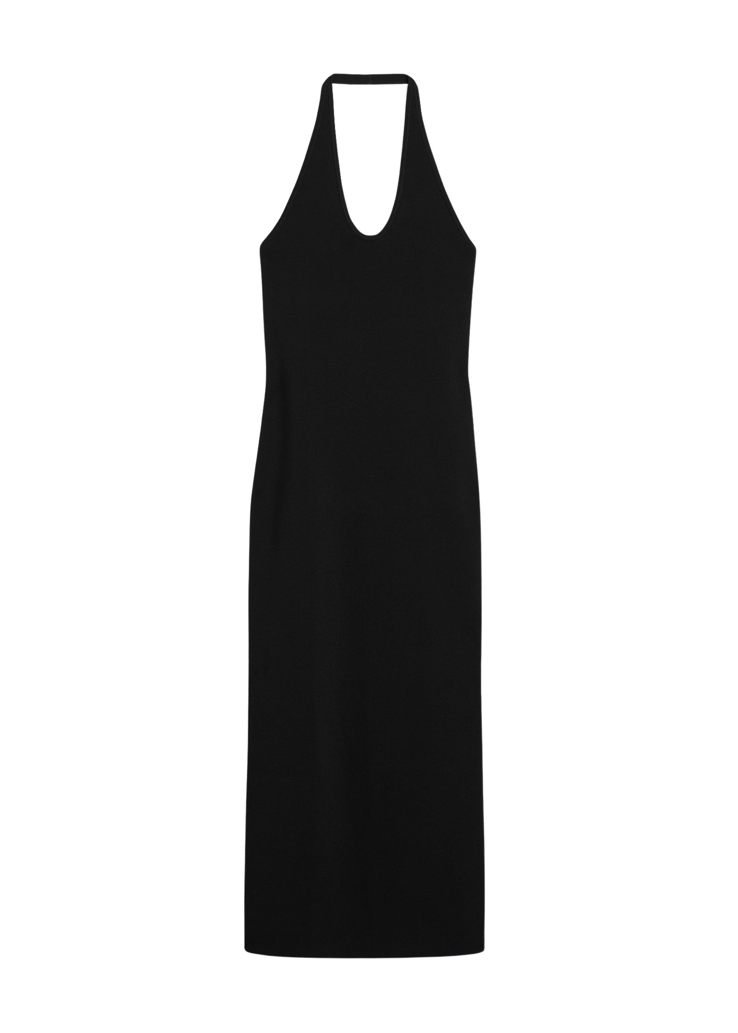 Totême Compact knit halter dress in Black - Dresses - Scandinavian Minimalist Luxury at Coveti