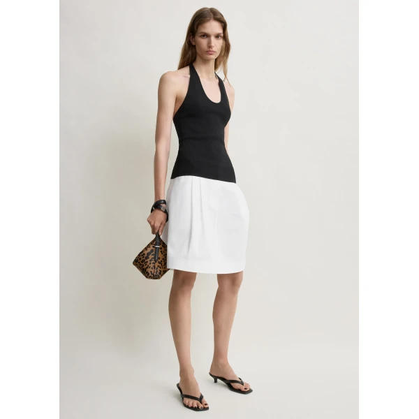 Totême Compact knit halter top in Black - Tops - Scandinavian Minimalist Luxury at Coveti