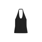 Totême Compact knit halter top in Black - Tops - Scandinavian Minimalist Luxury at Coveti