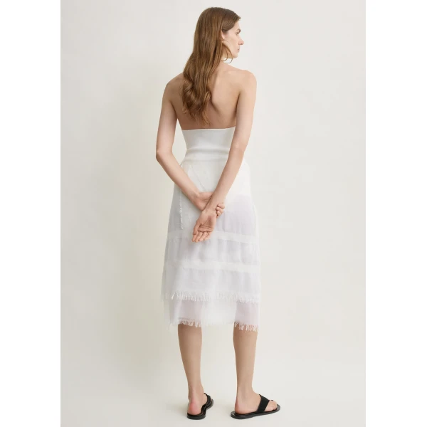 Totême Compact knit halter top in Optic white - Tops - Scandinavian Minimalist Luxury at Coveti