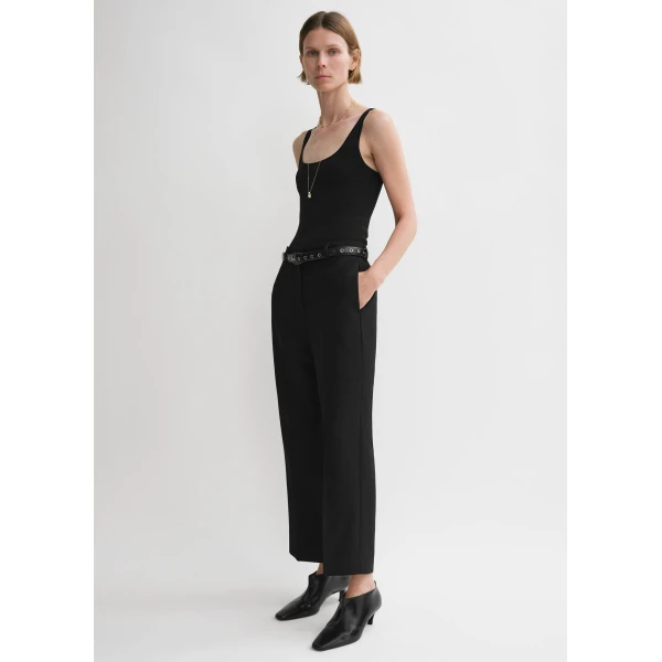 Totême Compact knit tank in Black - Knitwear - Scandinavian Minimalist Luxury at Coveti