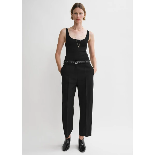 Totême Compact knit tank in Black - Knitwear - Scandinavian Minimalist Luxury at Coveti
