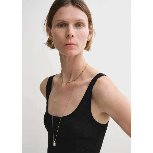 Totême Compact knit tank in Black - Knitwear - Scandinavian Minimalist Luxury at Coveti