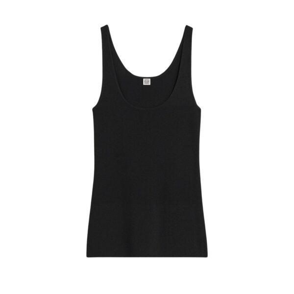 Totême Compact knit tank in Black - Knitwear - Scandinavian Minimalist Luxury at Coveti