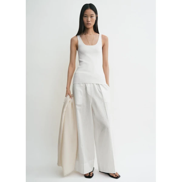 Totême Compact knit tank in White - Knitwear - Scandinavian Minimalist Luxury at Coveti