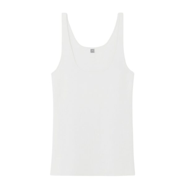 Totême Compact knit tank in White - Knitwear - Scandinavian Minimalist Luxury at Coveti