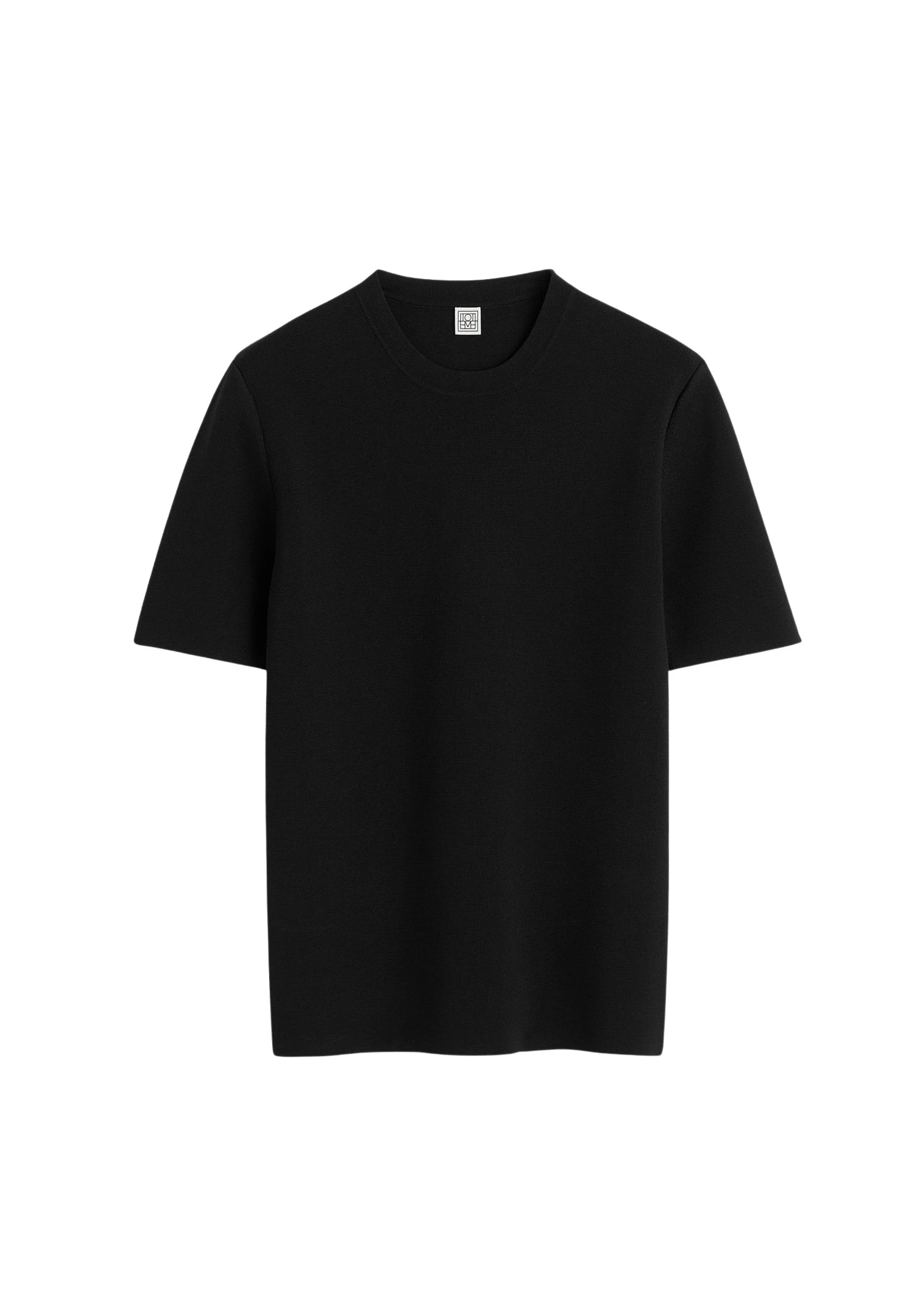 Toteme-Compact-knit-tee-in-Black31446_nobg Totême Compact knit tee in Black - Knitwear - Scandinavian Minimalist Luxury at Coveti