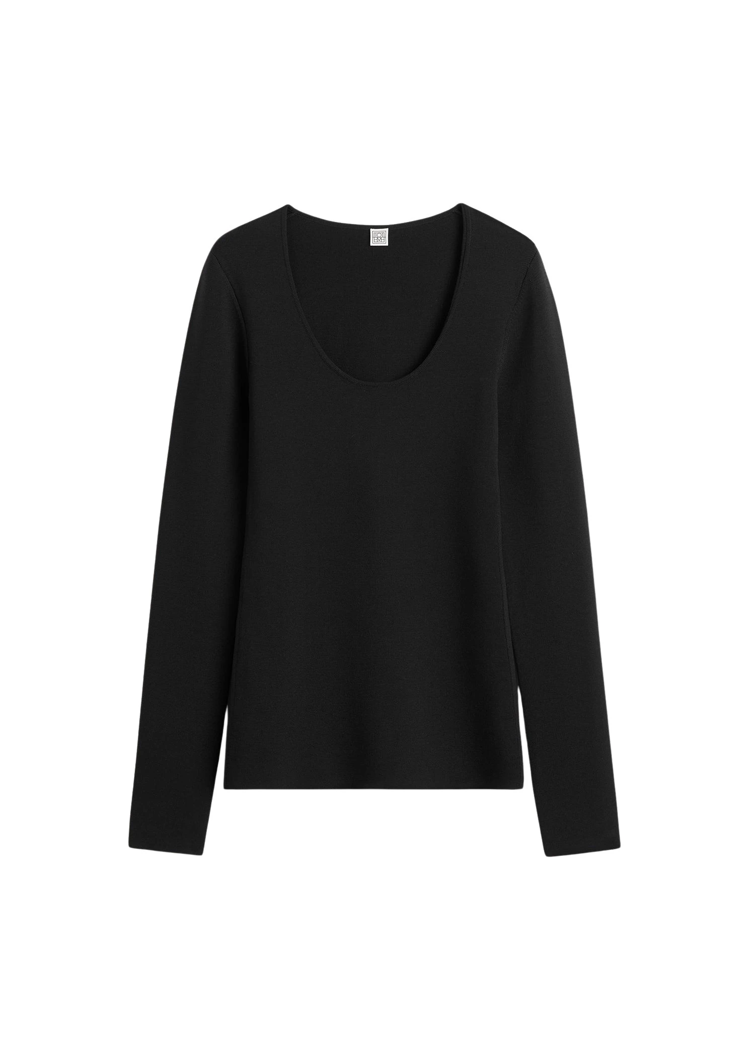 Toteme-Compact-knit-top-in-Black88330_nobg Totême Compact knit top in Black - Knitwear - Scandinavian Minimalist Luxury at Coveti