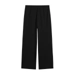 Totême Cotton silk pj bottoms in Black - Pants - Scandinavian Minimalist Luxury at Coveti
