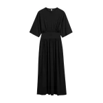 Totême Cotton silk tee dress in Black - Dresses - Scandinavian Minimalist Luxury at Coveti