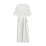 Totême Cotton silk tee dress in Off-white - Dresses - Scandinavian Minimalist Luxury at Coveti