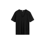 Totême Cotton silk tee in Black - Tops - Scandinavian Minimalist Luxury at Coveti