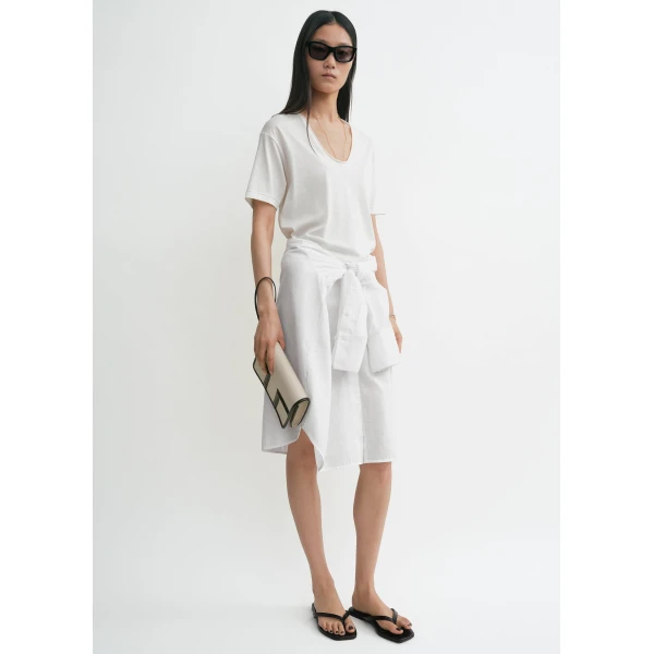 Totême Cotton silk tee in Off-white - Tops - Scandinavian Minimalist Luxury at Coveti