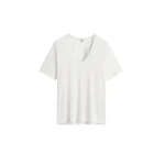 Totême Cotton silk tee in Off-white - Tops - Scandinavian Minimalist Luxury at Coveti