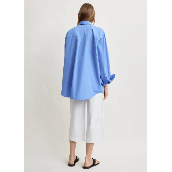Totême Cotton summer shirt in Cornflower - Tops - Scandinavian Minimalist Luxury at Coveti