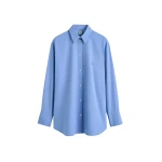 Totême Cotton summer shirt in Cornflower - Tops - Scandinavian Minimalist Luxury at Coveti