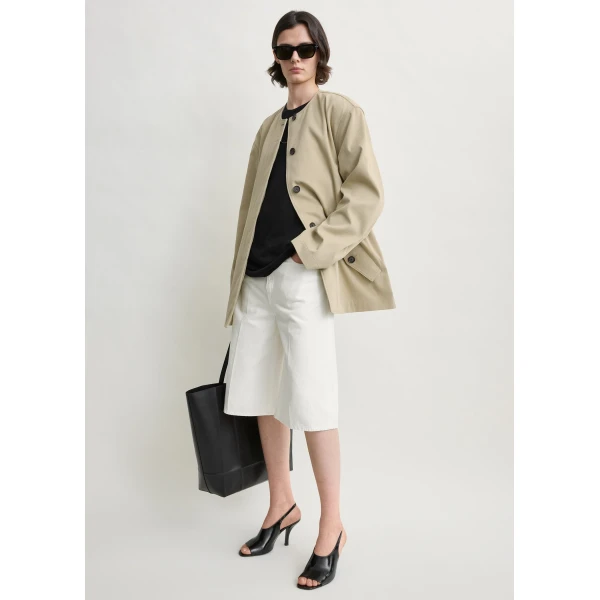 Totême Cotton twill jacket in Cashew - Jackets - Scandinavian Minimalist Luxury at Coveti