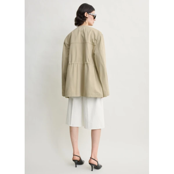 Totême Cotton twill jacket in Cashew - Jackets - Scandinavian Minimalist Luxury at Coveti