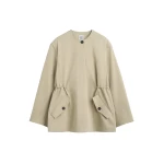 Totême Cotton twill jacket in Cashew - Jackets - Scandinavian Minimalist Luxury at Coveti
