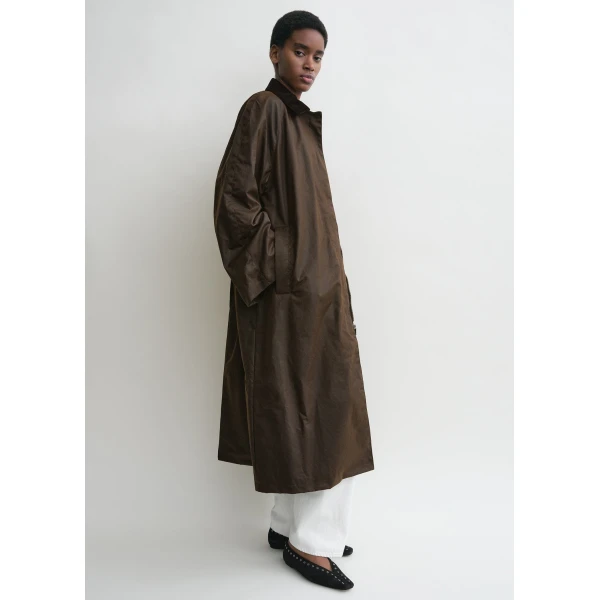 Totême Country coat in Bark - Coats - Scandinavian Minimalist Luxury at Coveti