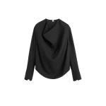 Totême Cowl blouse in Black - Tops - Scandinavian Minimalist Luxury at Coveti