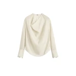 Totême Cowl blouse in Ecru - Tops - Scandinavian Minimalist Luxury at Coveti