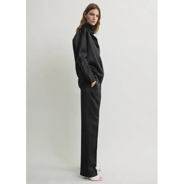 Totême Cowl neck blouse in Black - Tops - Scandinavian Minimalist Luxury at Coveti