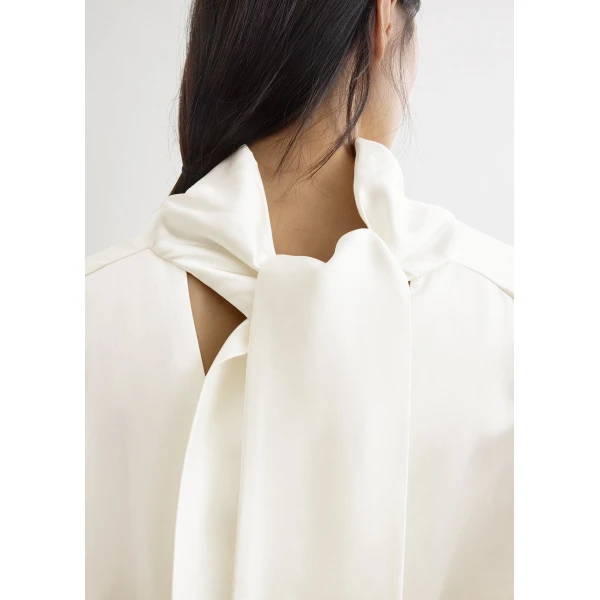 Totême Cowl neck blouse in White - Tops - Scandinavian Minimalist Luxury at Coveti