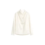 Totême Cowl neck blouse in White - Tops - Scandinavian Minimalist Luxury at Coveti