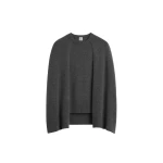 Totême Crew cape knit dark grey in Dark grey melange - Knitwear - Scandinavian Minimalist Luxury at Coveti