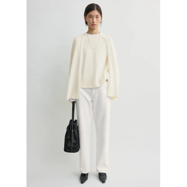 Totême Crew cape knit in Ecru - Knitwear - Scandinavian Minimalist Luxury at Coveti