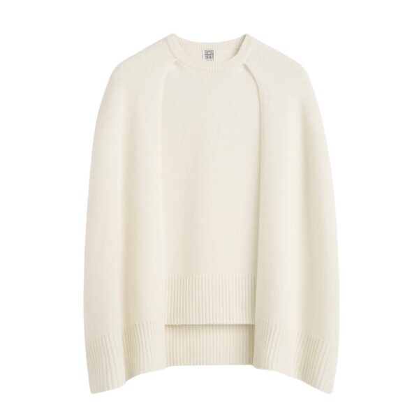 Totême Crew cape knit in Ecru - Knitwear - Scandinavian Minimalist Luxury at Coveti